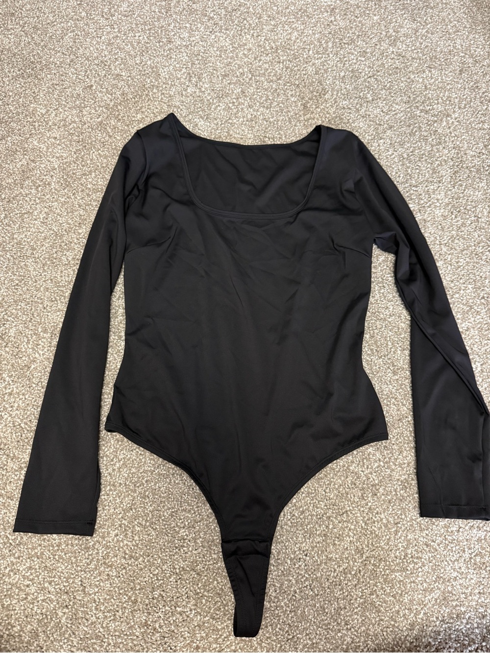 Black Long Sleeve Scoop Neck Bodysuit